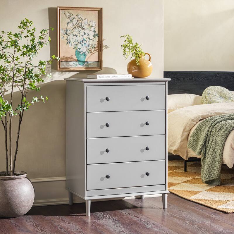 Walker Edison Bullrushes 4-drawer Solid Wood Chest