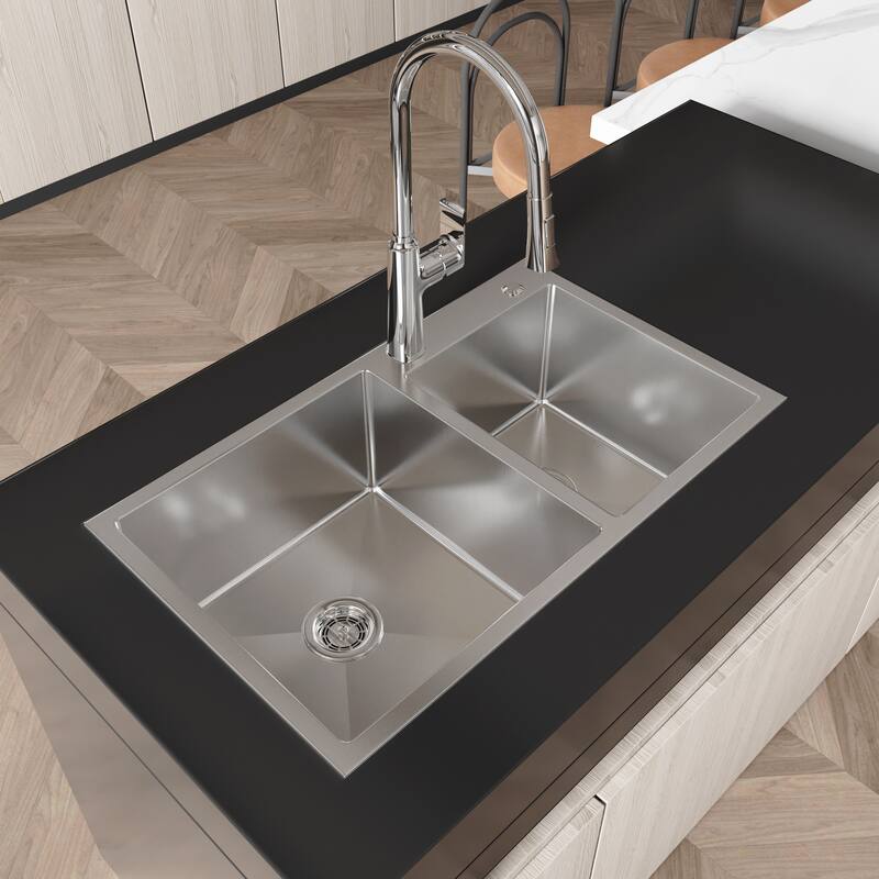 Stainless Steel Kitchen Sink, 30″x19″ Single Bowl, Undermount HandmadeSink in Black, with US Standard Drain and Hook