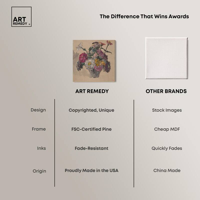 Basket of Flowers Canvas by Art Remedy, Gallery Wrapped