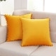 preview thumbnail 36 of 89, Deconovo Velvet Pom-poms Throw Pillow Covers 2 PCS(Cover Only) 16x16 - Gold