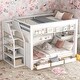 preview thumbnail 13 of 22, Convertible Full Size Bunk Bed with Bedside Table and 3 Drawers White