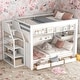 preview thumbnail 20 of 34, Wood Convertible Full Size Bunk Bed with Storage Staircase,Bedside Table and 3 Drawers