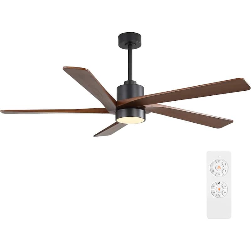 72" Matte Black Aero Blade Ceiling Fan with LED Light and Remote - Matte Black - 72"D x 72"W x 21"H