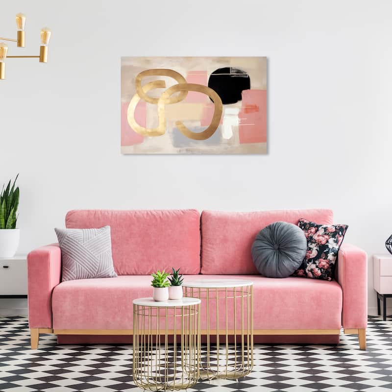 Wynwood Studio Canvas Fashion and Glam Jewelry Abstract Gold and Metallic Gold Modern & Contemporary Wall Art Canvas Print - 36 x 24