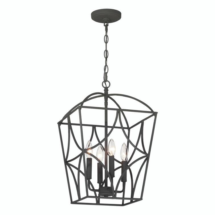 Acroma 4 - Light Steel Dimmable Lantern Geometric Chandelier