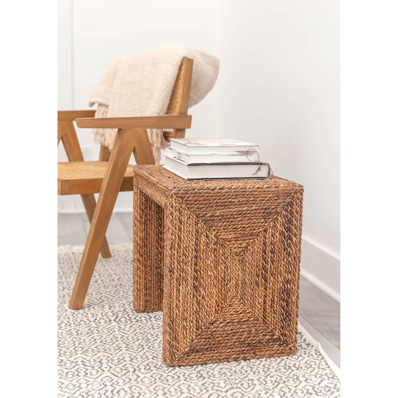Serena Natural Braided Seagrass Waterfall Side Table by East at Main