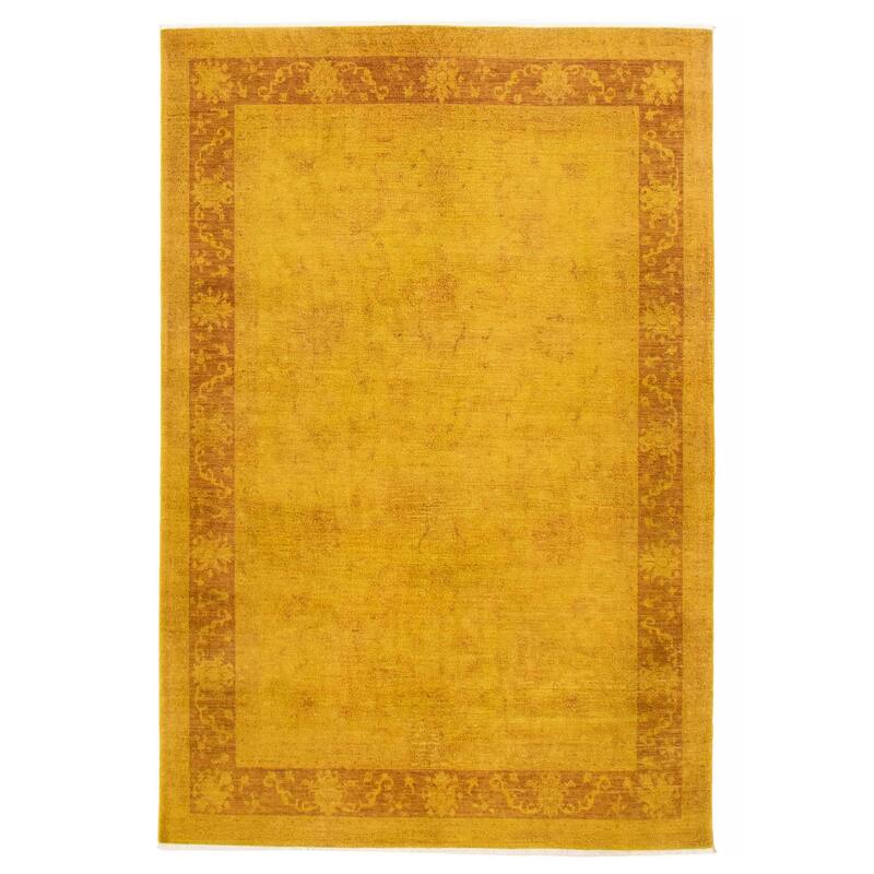 ECARPETGALLERY Hand-knotted Vibrance Dark Gold Wool Rug - 6'8 x 10'0 - Dark Gold - 6'8 x 10'0
