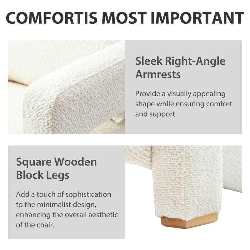 Upholstered Accent Chair With Pillows And Sturdy Wooden Legs, Armchair For Living Room Office,Bedroom