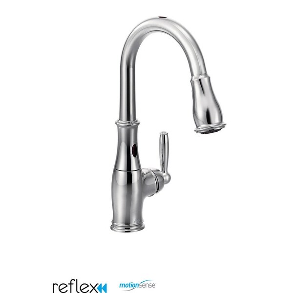 Moen 7185E Brantford Single Handle Touchless Pullout Spray Kitchen Faucet with Reflex and MotionSense Technologies