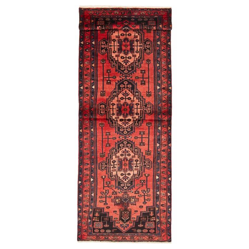 ECARPETGALLERY Hand-knotted Anadol Red Wool Rug - 3'4 x 9'11 - Red - 3'4 x 9'11