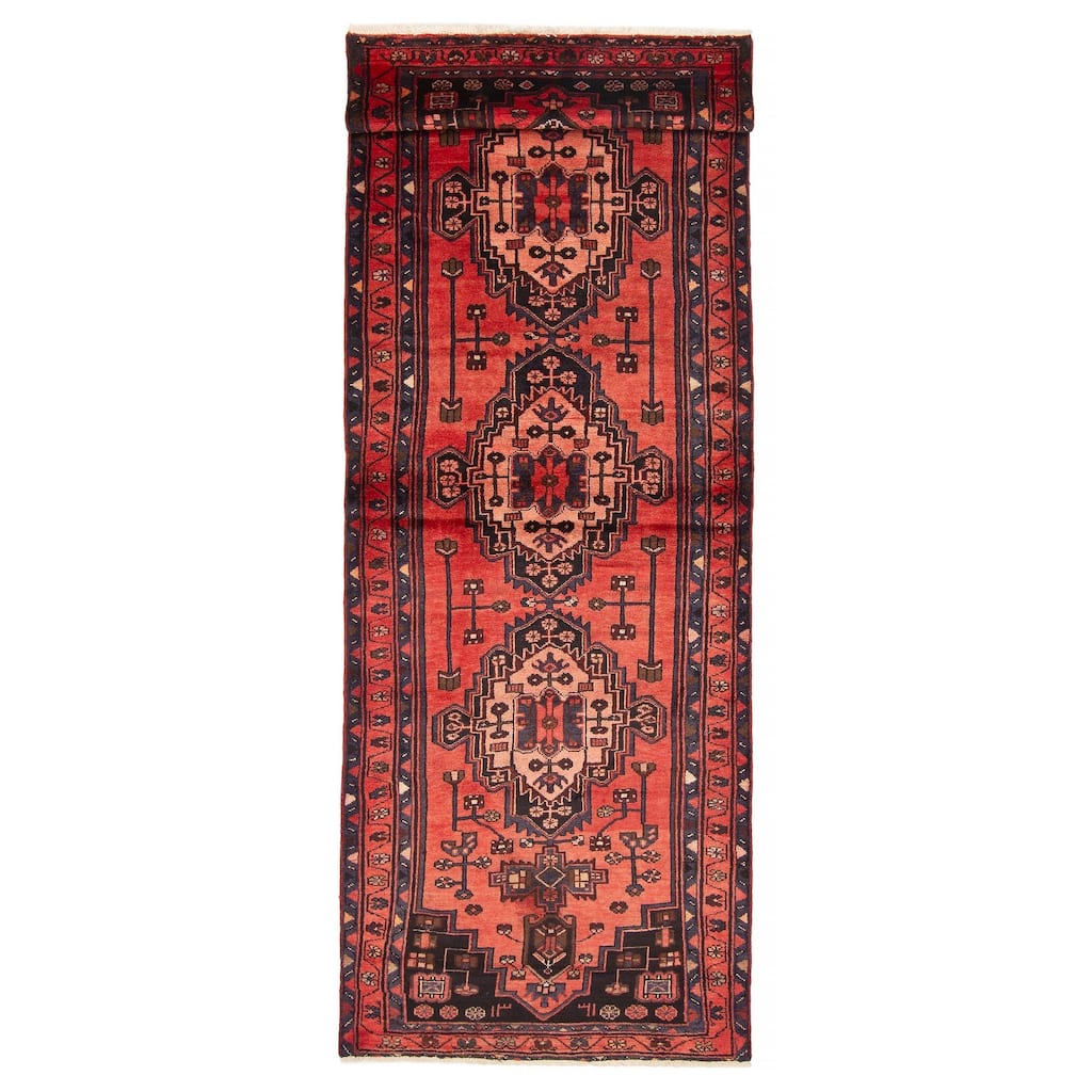 ECARPETGALLERY Hand-knotted Anadol Red Wool Rug - 3'4 x 9'11