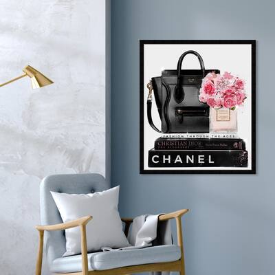 Oliver Gal 'Elegant Essentials' Fashion and Glam Framed Wall Art Prints Handbags - Black, Pink