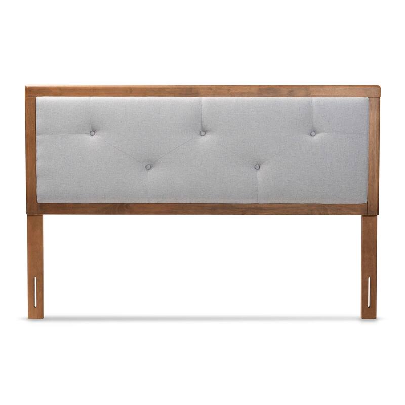 Abner Modern and Contemporary Fabric and Wood Headboard-Light Grey