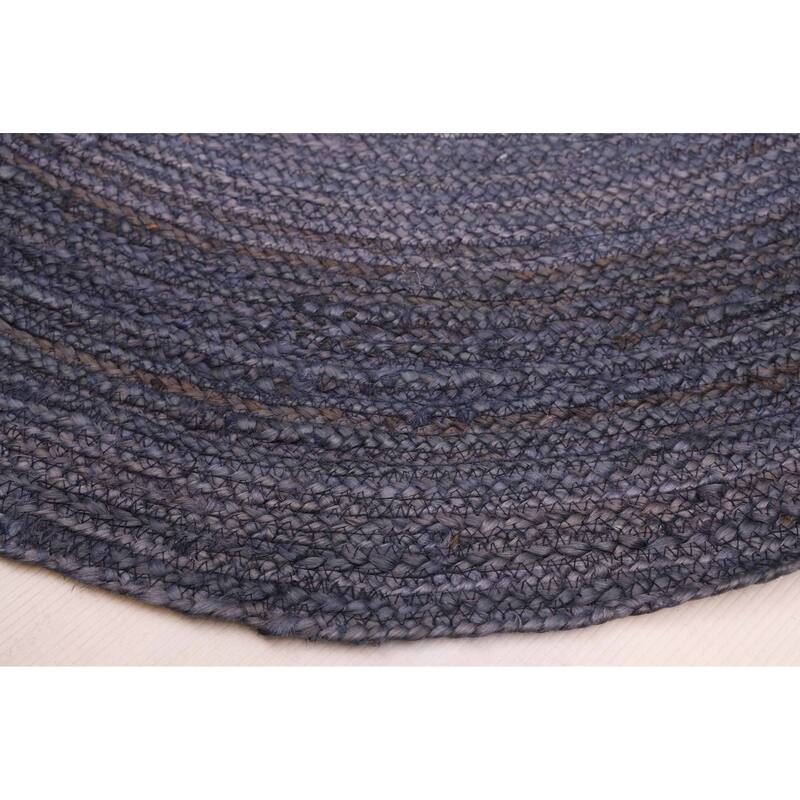 ECARPETGALLERY Flat-Weave Palas Denizli Dark Navy Jute Rug - 5'3 x 7'5