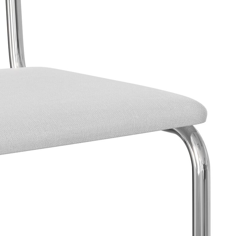 Hayward Cane Back Fabric Side Chair Chrome Frame (Set Of 2)