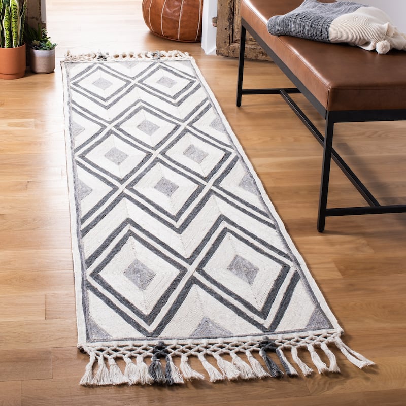 SAFAVIEH Handmade Sahara Daija Moroccan Jute Rug- - 2'3" x 8' Runner - Ivory/Grey