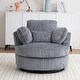 preview thumbnail 34 of 61, Oversized 360 Degreed Swivel Accent Chair Modern Soft Plush Corduroy Round Barrel Chair for Living Room Bedroom with Pillows Grey