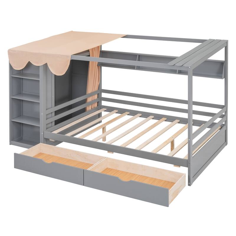 House Bed with Multiple storage spaces