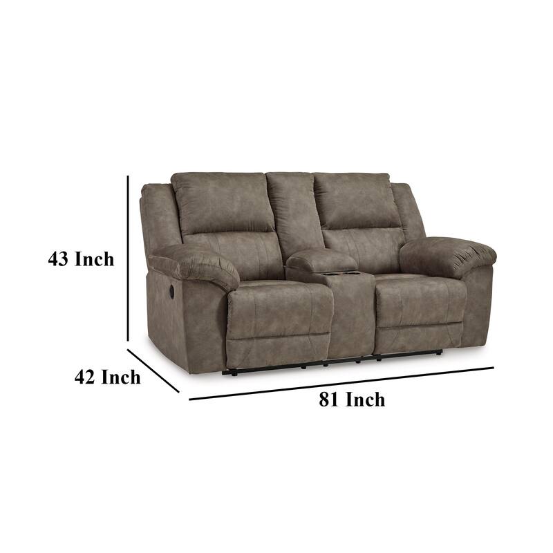 Larson Manual Double Recliner Oversize Loveseat, Brown Faux Leather