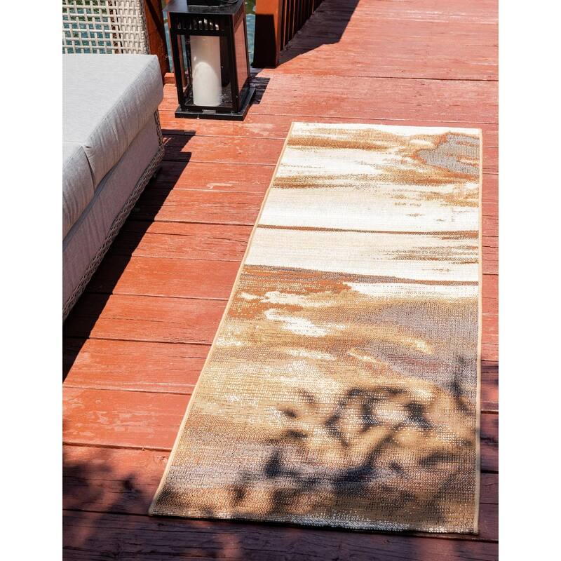 Outdoor Ucul Collection Area Rug - Brown - 2'x6'