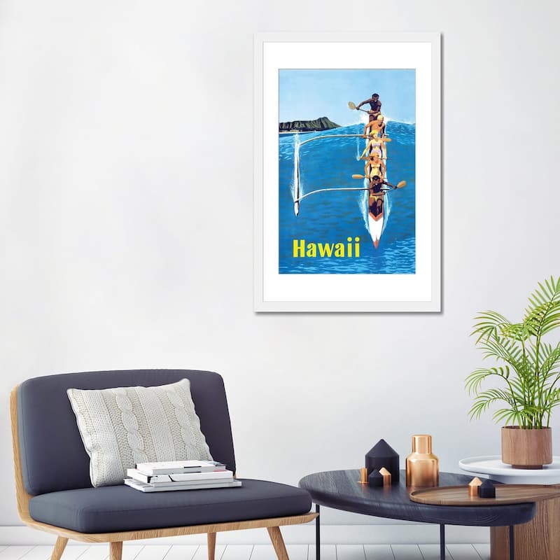 iCanvas "Waikiki Beach Hawaiian Vintage Travel Poster" by Piddix