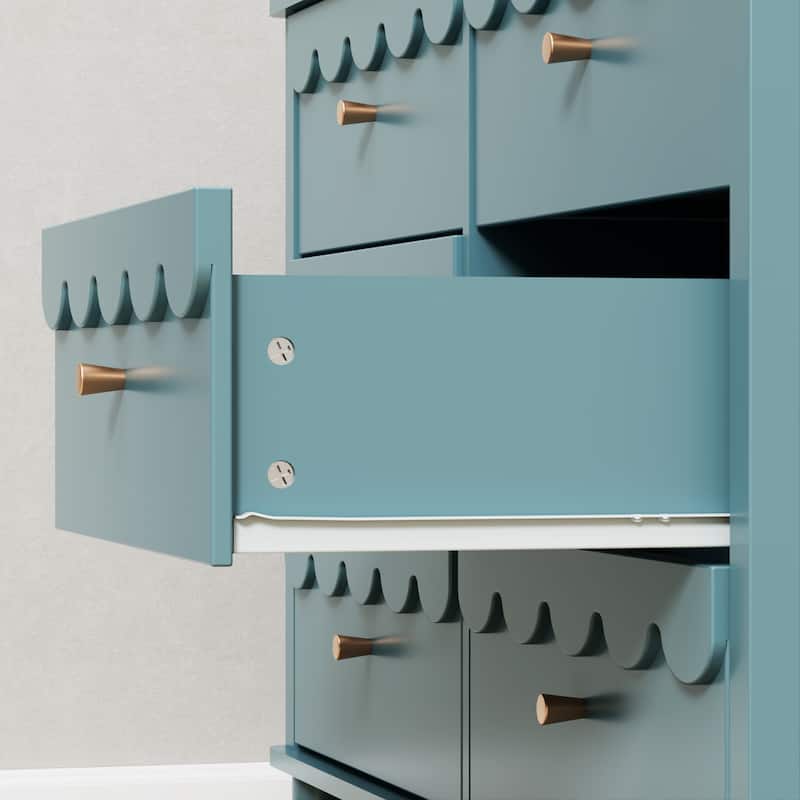 Whimsical Cloud Dresser with 6 Drawers Cute Kids Bedroom Storage