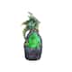 Q-Max 6.75"H Green Dragon with LED Green Crystal Stone Statue Fantasy Decoration Figurine
