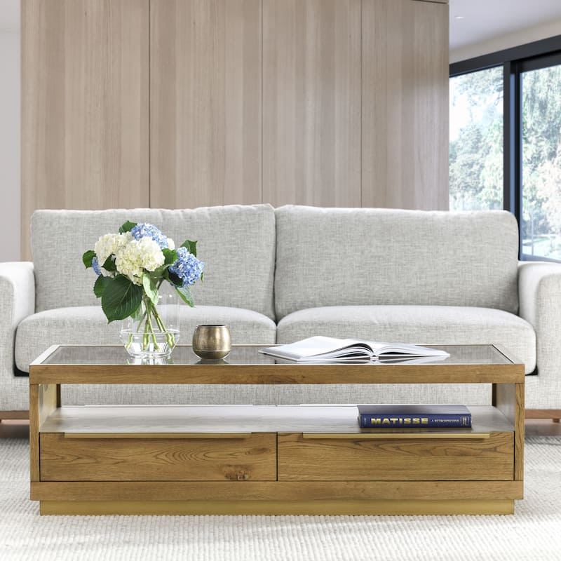 Classic Home Fallbook Four-Drawer Coffee Table in Brown - Brown - Wood