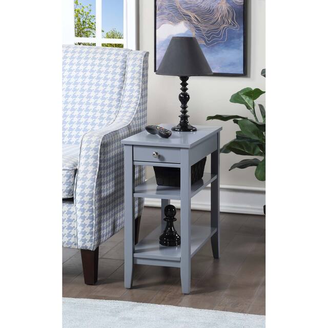 Copper Grove Aubrieta1 Drawer Chairside End Table with Shelves - Grey