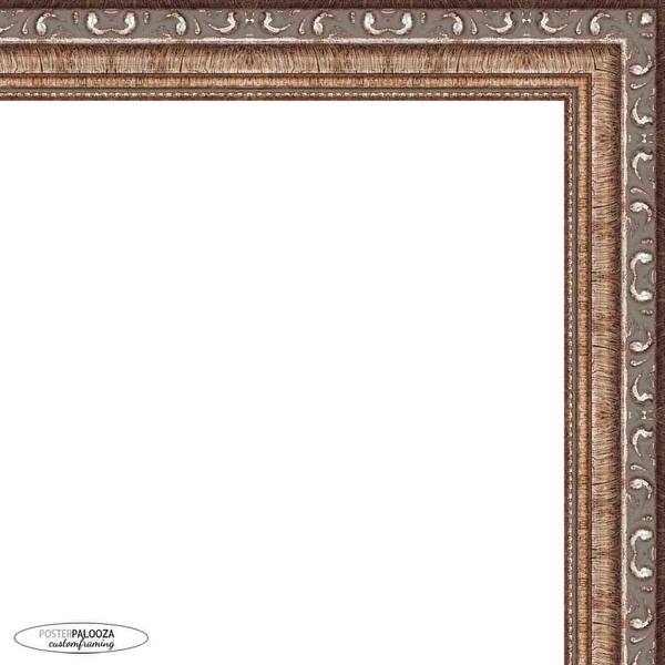 16x11 Traditional Antique Silver Complete Wood Picture Frame with UV ...