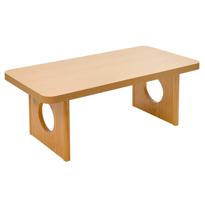 47-Inch Rectangular Center Coffee Table with Solid Pine Wood Legs - 47.24"L x 23.62"W x 17.13"H