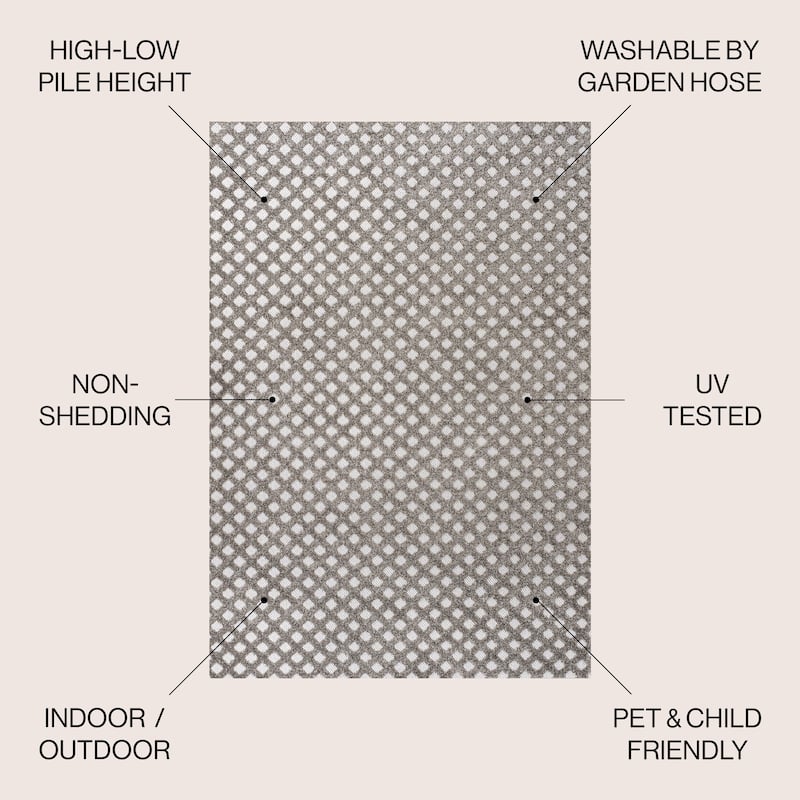 JONATHAN Y Citta High-Low Pile Mini-Diamond Trellis Indoor/Outdoor Area Rug