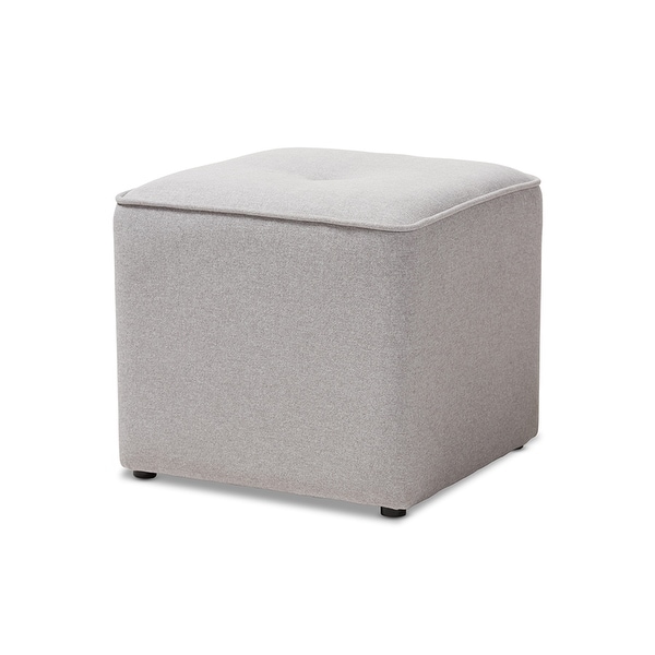 Mateo Light Grey Fabric Upholstered Ottoman