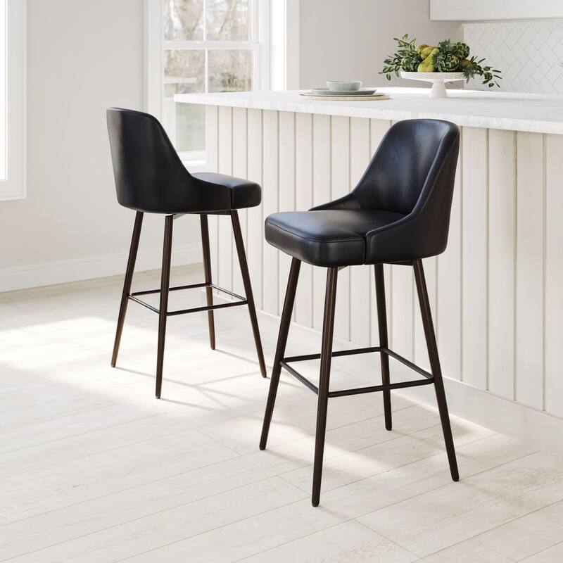 Keppel Swivel Barstool Black & Bronze - Black/Bronze