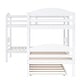 preview thumbnail 8 of 7, Quad Bunk Bed with Trundle, Twin Over Twin Bunk Bed for Kids, L-Shaped 4 Beds Bunk Bedframe w/Guardrails Corner Bunk Beds, White