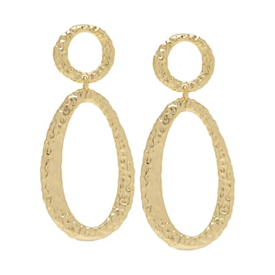 Victoria Townsend Yellow Gold Plated Oval Drop Stud Earrings