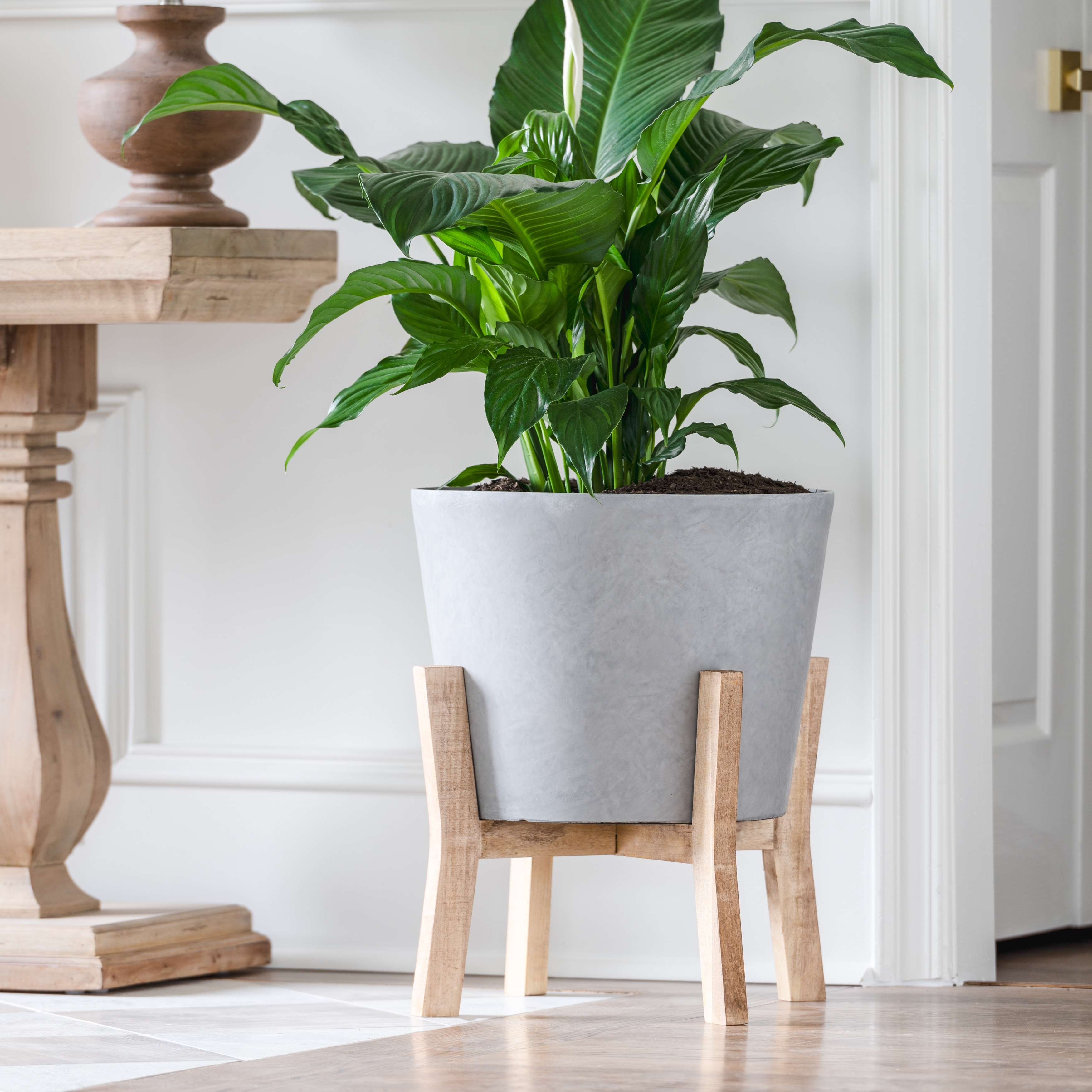 Southern Patio Contemporary Planter with Stand - 9.1-inch - Concrete