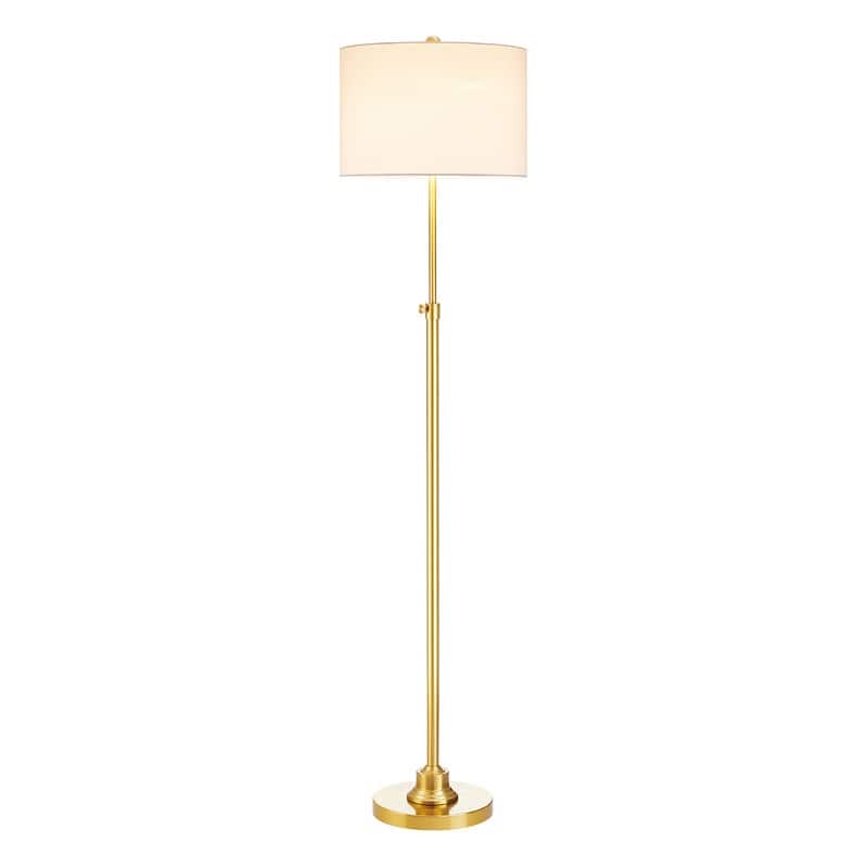 KAWOTI 63.5" Standard Adjustable Floor Lamp with Fabric Linen Shade