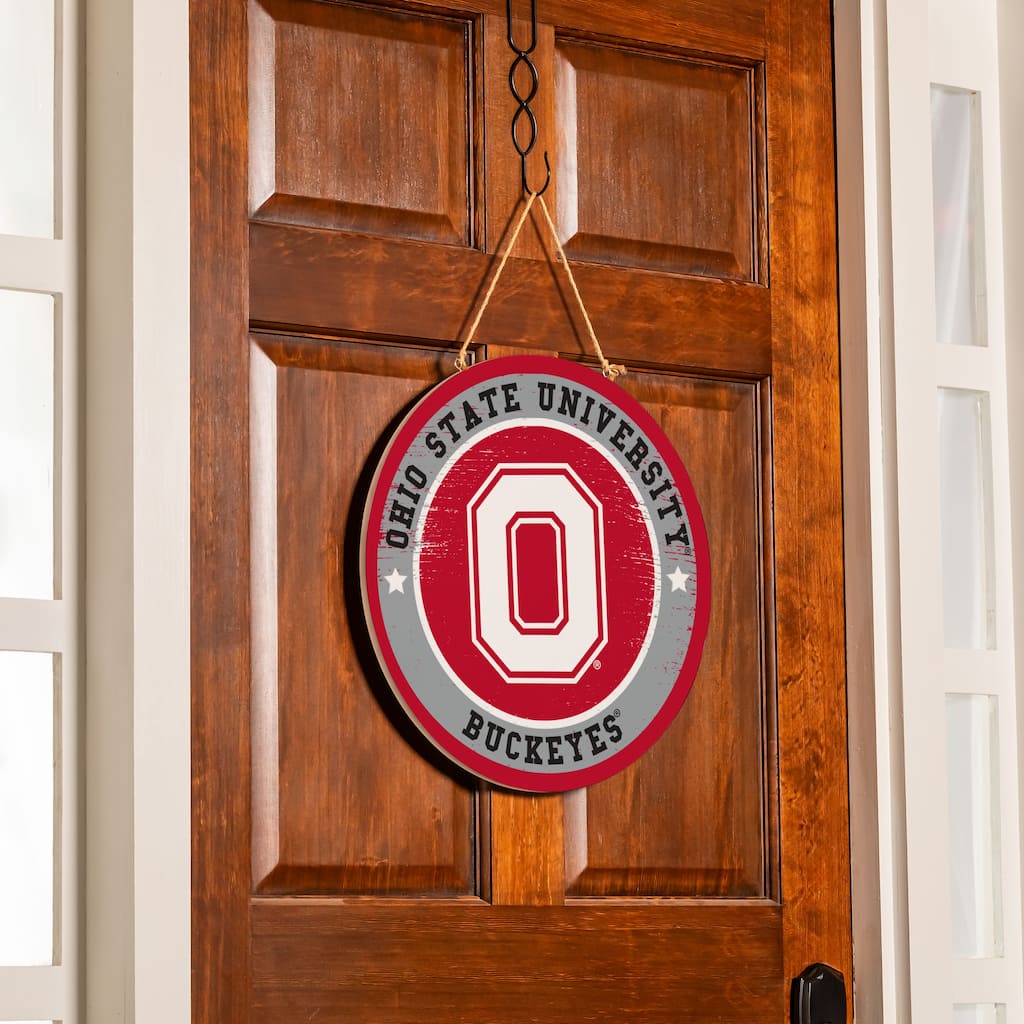 Ohio State University Wooden Door Decor Wall Sign - Multi-Color