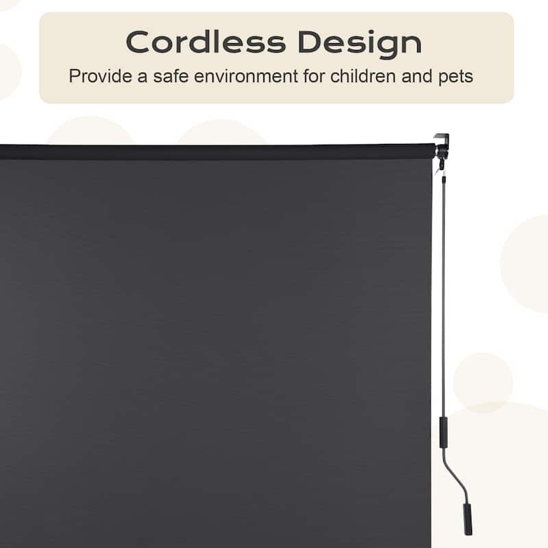 Aoodor 5% Openness Cordless Solar Fabric Roller Shade, 95% UV Protection Blinds