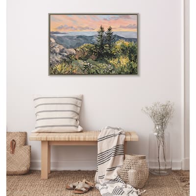 Kate and Laurel Sylvie Maine Sunrise Framed Canvas by Emily Kenney