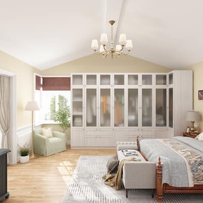 Combo Large Frosted Glass Closet: Versatile Wardrobe Options Armoires