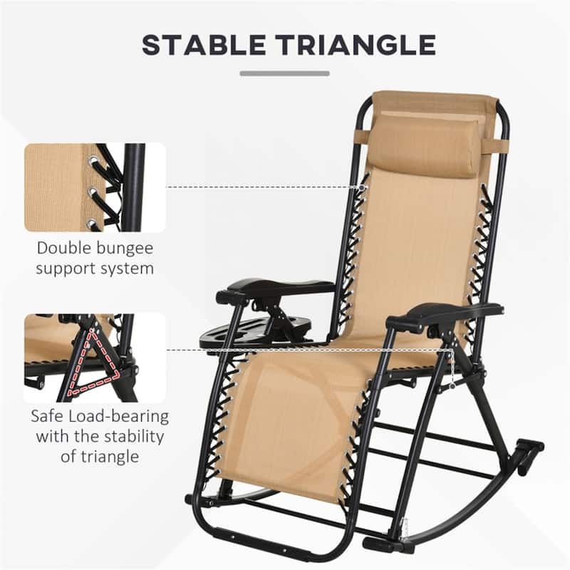 Mesh Zero Gravity Recliner Chair with Folding Legs and Cup Holders - 47.25" D x 26.5" W x 40.25" H