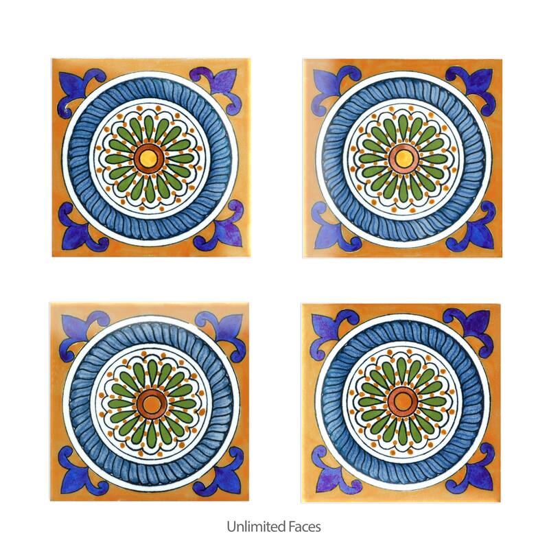 Merola Tile Provincial Deco Cabeca 6" x 6" Porcelain Wall Tile - (1 Tile)