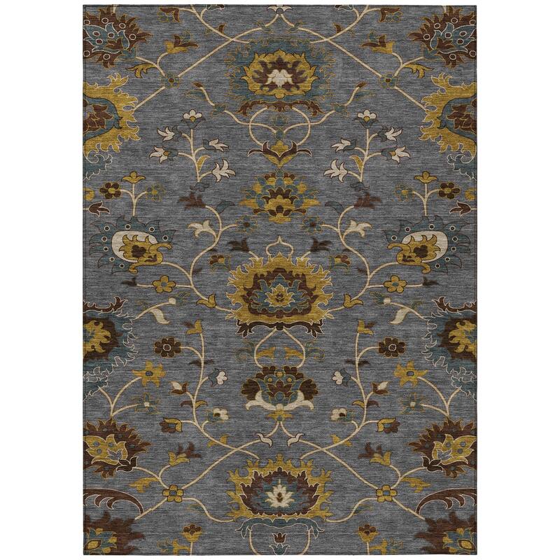 Machine Washable Indoor/ Outdoor Traditional Luna Chantille Rug