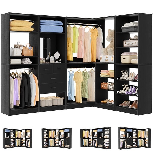 Cimly Set of 4 111'' Freestanding Closet Organizer, Space