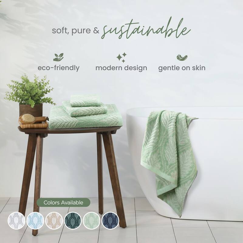 Martex Restore Fern Ogee Sage Bath Towel