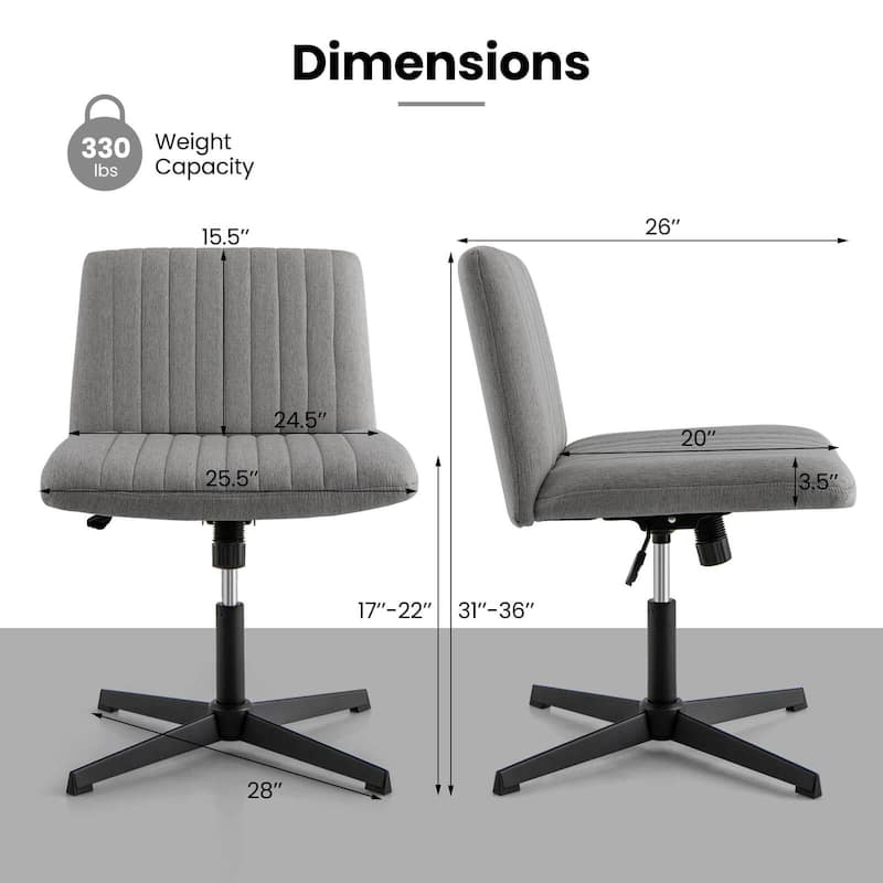 Costway Criss Cross Legged Office Chair Ergonomic Mid Back Computer - See Details