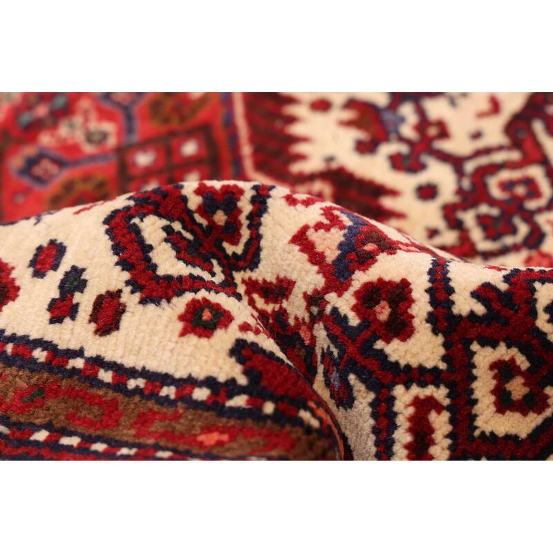 ECARPETGALLERY Hand-knotted Anadol Cream, Red Wool Rug - 3'7 x 5'8
