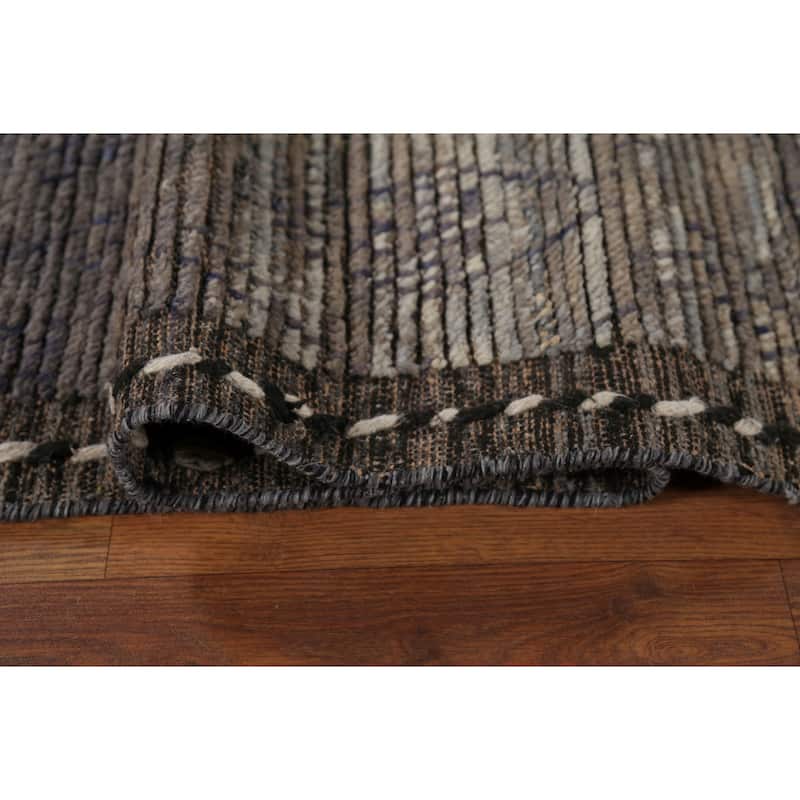 All-Over Trellis Moroccan Abstract Area Rug Hand-Knotted Wool Carpet - 9'1"x 13'4"
